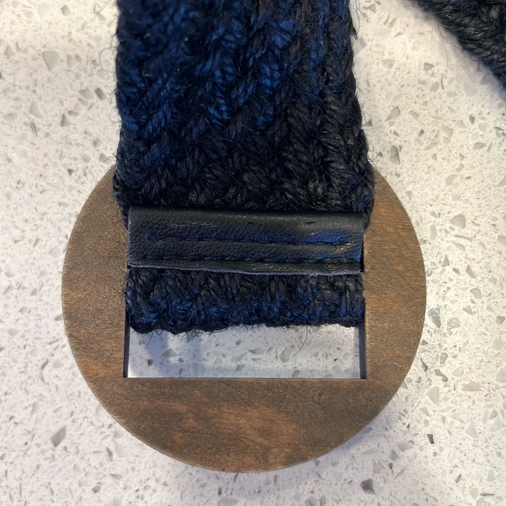 Mango Black Woven Belt